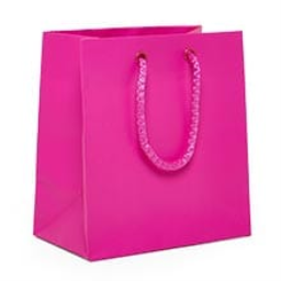 Matte Hot Pink Euro Tote Bags Satin Gusset - 2 1/2 - Quantity: 100 Size: Petite Width: 3 Height/Depth: 3 1/2 by Paper Mart
