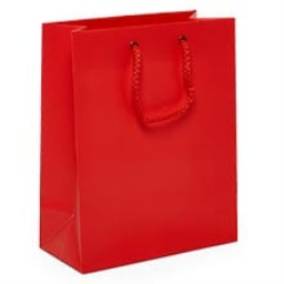 Matte Red Euro Tote Shopper Satin Gusset - 6 - Quantity: 25 Size: Vogue Width: 16 Height/Depth: 12 by Paper Mart