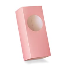 Clear Light Pink Window Macaron Box Sleeve - 6 X 2 - Cardboard - Quantity: 25 by Paper Mart