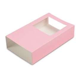 Clear Lt-Pk 1/2 Wdw Macaron Box Sleeve -Pk - 9 X 5-1/4 X 2 - Cardboard - Quantity: 25 Type: Slider (Half Window) by Paper Mart