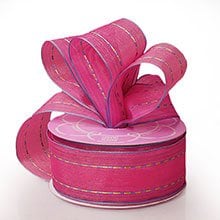 Sheer Hot Pink Cecile Organza Ribbon - 1-1/2 X 25yd - Embellishments & Trims by Paper Mart