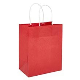 Red Glossy Twisted Handle Bags Gusset - 6 - Quantity: 25 - Twist Handle Bags - Size: Vogue Width: 16 Height/Depth: 13