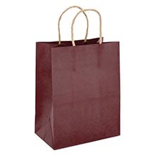 Purple Kraft Handle Gift Bags Colored Gusset - 4 3/4 - Quantity: 25 - Twist Handle Bags - Baseweight: 65 Lbs Width: 8 Height/Depth: 10 1/4