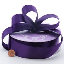 Eggplant Double Face Satin Ribbon - 1-1/2 X 50 Yards - Polyester by Paper Mart