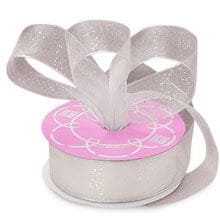 Sparkle White Gemstone Dust Sheer Ribbon - 1-1/2 X 25yd - Embellishments & Trims by Paper Mart