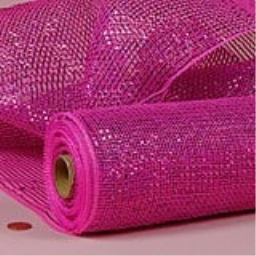 Hot Pink Metallic Deco Mesh - 21 X 10 Yards - Polypropylene / Cellophane - Wraps by Paper Mart