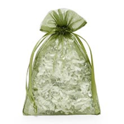 Cord Moss Green Wholesale Organza Bags - Quantity: 30 - Fabric Bags Width: 8 Height/Depth: 12 by Paper Mart