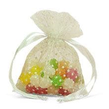 White Polka Dots Favor Bags - 6 X 9 - Quantity: 30 - Fabric Bags by Paper Mart
