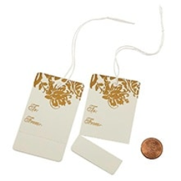 White/Gold To From Strung Tag - 1-3/4 X 2-7/8 - Quantity: 50 - Office Supplies by Paper Mart